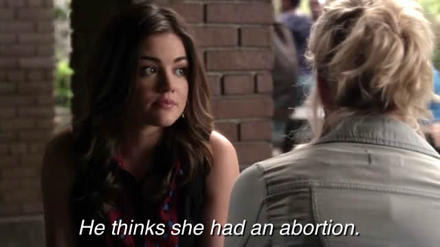 but seriously how about how characters on tv shows never actually get abortions except on grays anatomy that one time