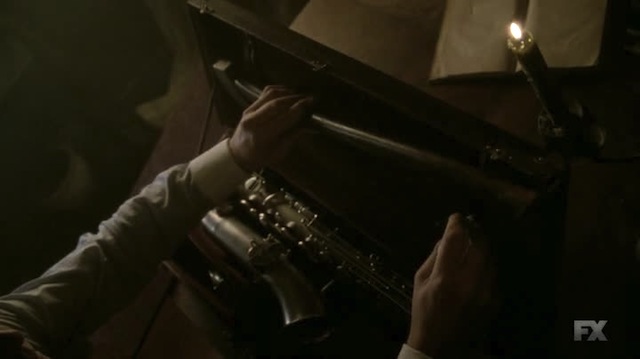 Room for one saxophone, sheet music, and a murder weapon