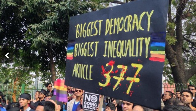 Anti-Section 377 protest in India via Think Progress