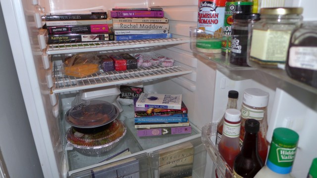 books in a fridge