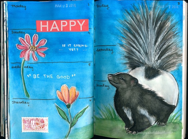 This skunk is happy! (Via Jenny’s Sketchbook)