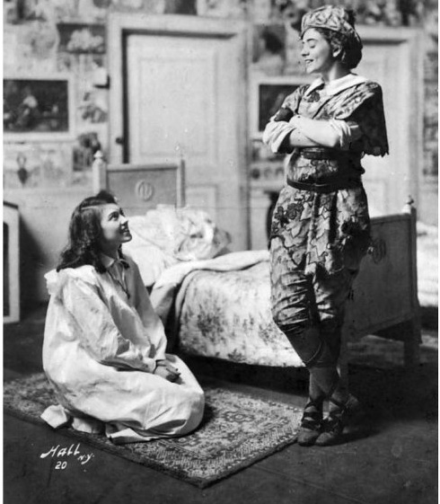 "Peter and Wendy" photographed by Hall (Maude Adams and Mildred Morris) via "Peter Pan on Stage and Screen, 1904-2010, 2d ed. Bruce K. Hanson - July 14, 2011 McFarland - Publisher"