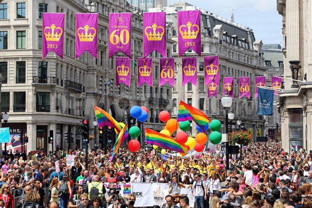 Liberationâ„¢, brought to you by Barclays. (You might even spot a drag queen or two!) via Dos Manzanas
