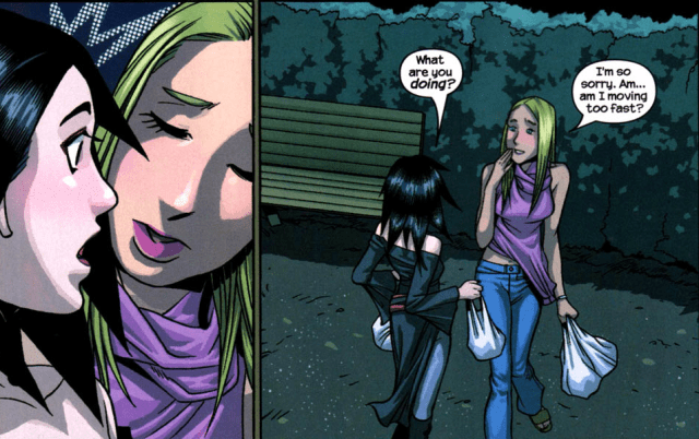 Every queer girl's coming out nightmare. Art by Adrian Alphona.