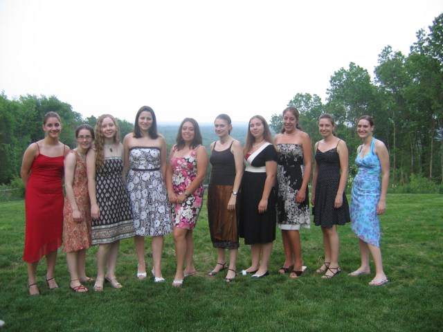 Technically this was "senior banquet," not prom, but close enough. We're second and third from the left.