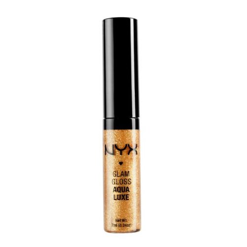NYX Glam Lip Gloss Aqua Luxe in Disco Playground (http://www.amazon.com/NYX-Glam-Gloss-Aqua-GLG06/dp/B008W2A99K/ref=sr_1_1?ie=UTF8&amp%3Bqid=1430843521&amp%3Bsr=8-1&amp%3Bkeywords=disco+playground&tag=autowin-20)