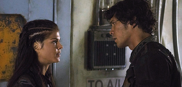 The 100 -- "Hakeldama" -- Image HU305a_0010 -- Pictured (L-R): Marie Avgeropoulos as Octavia and Bob Morley as Bellamy -- Credit: Katie Yu/The CW -- ÃÂ© 2016 The CW Network, LLC. All Rights Reserved