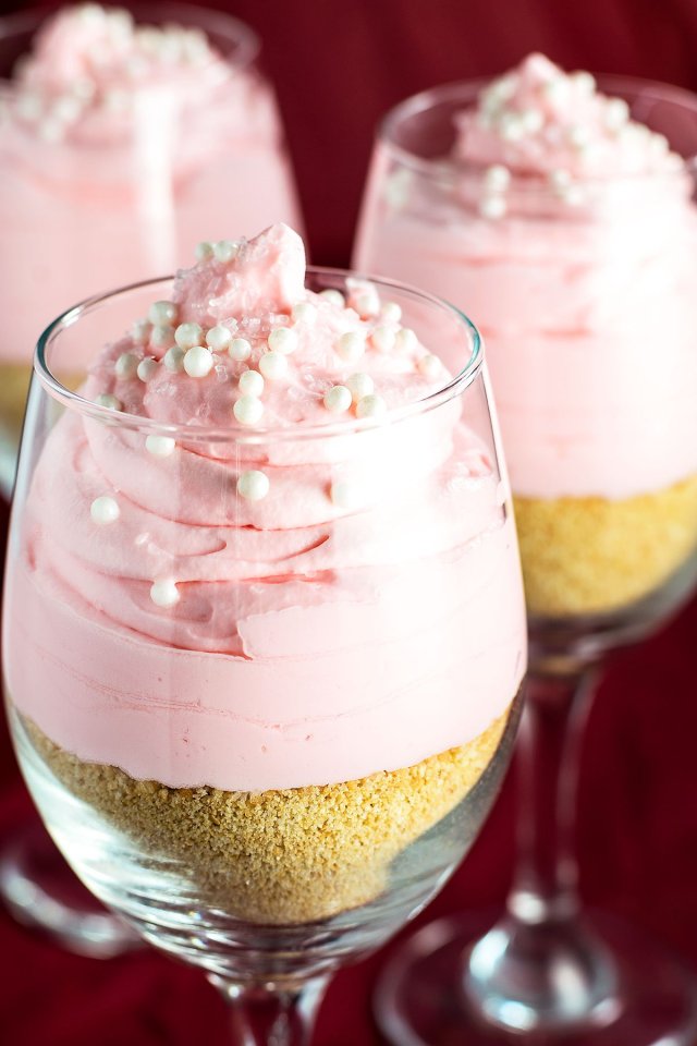 No Bake Pink Lemonade Cheesecake Parfaits