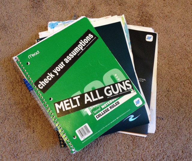 nothing like a good political slogan on a journal.