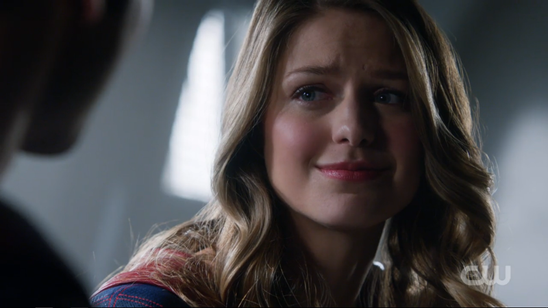 Kara looks gratefully at Clark