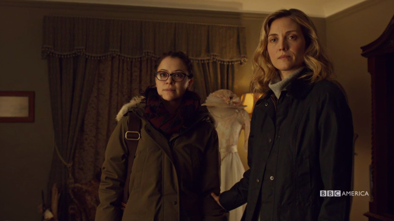 Delphine puts a calming hand on a fired up Cosima's arm