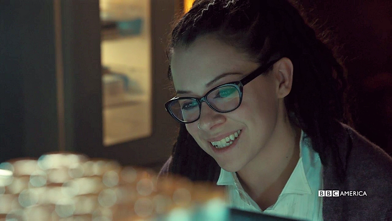 Sarah smiles at her sestras 