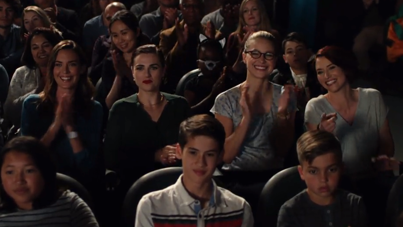 Sam, Lena, Kara and Alex watch the talent show