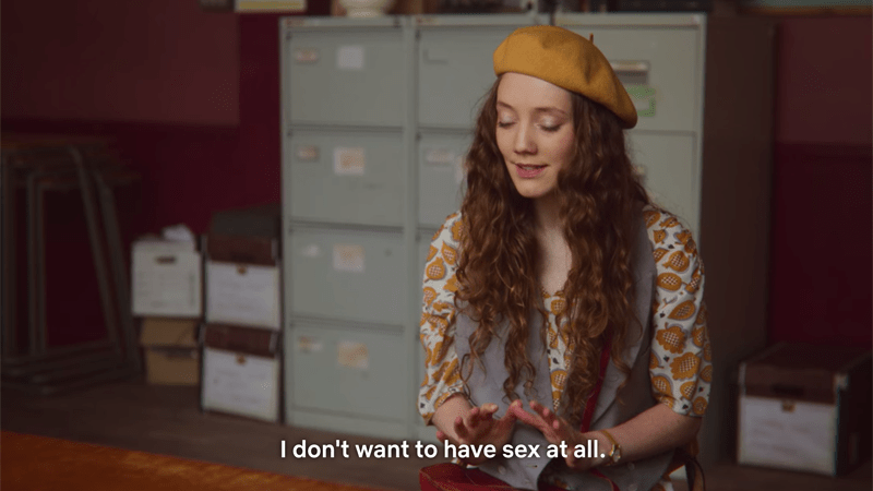 Sex Education, Florence to Jean: "I don't want to have sex at all."