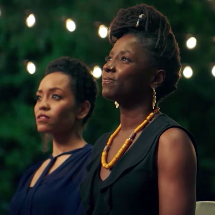 still of two characters in Queen Sugar standing next to each other at night