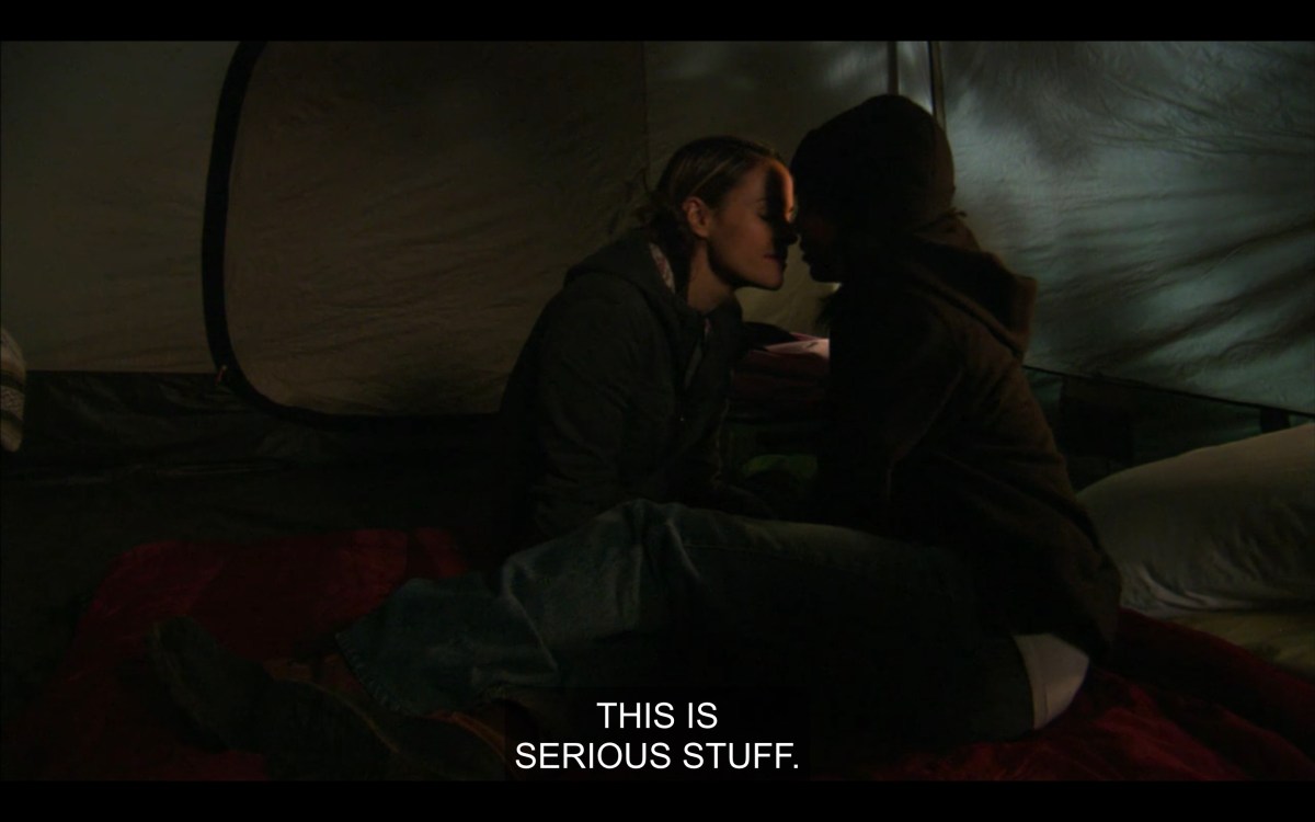 Alice and Tasha in their tent together