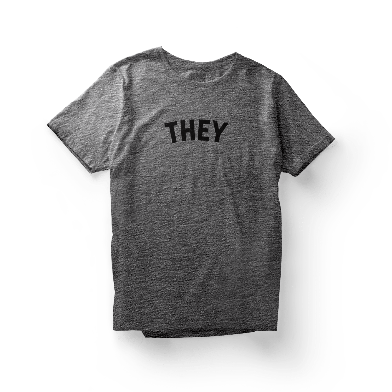 Heather Grey Shirt with a black "They" graphic
