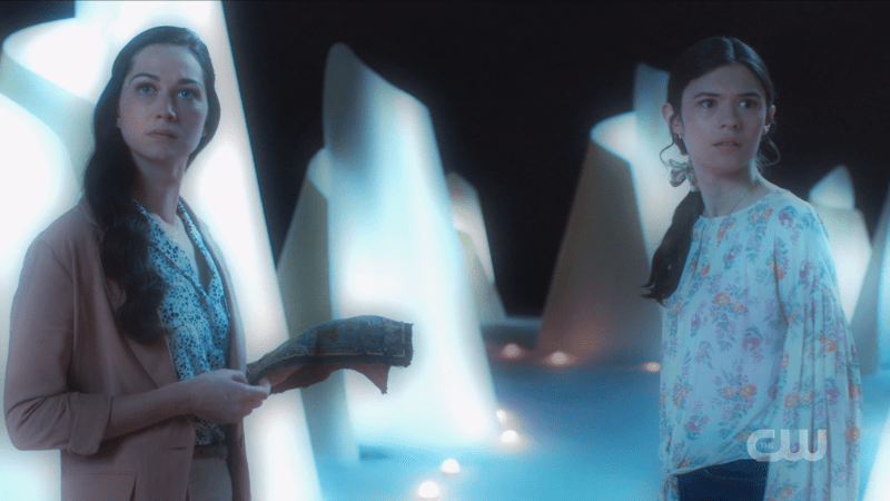 Nia and Maeve look nervous that the doors closed