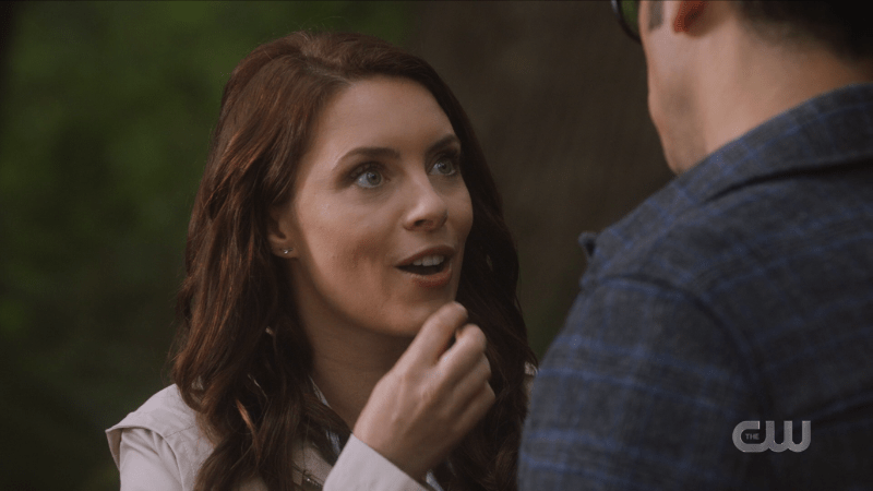 Human Gideon eats a berry while proposing sex