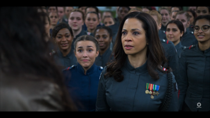 Petra looks resolved, Cadet Cortez looks like she's a Swiftie meeting Taylor