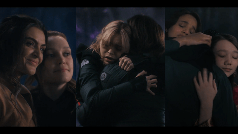 A collage of Alder and Tally, Raelle and Scylla, and Abigail, Adil and Khalida