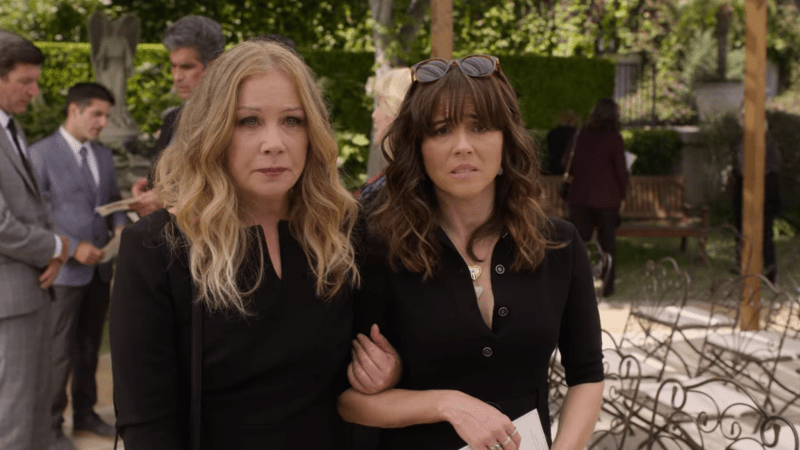 Jen and Judy at a funeral