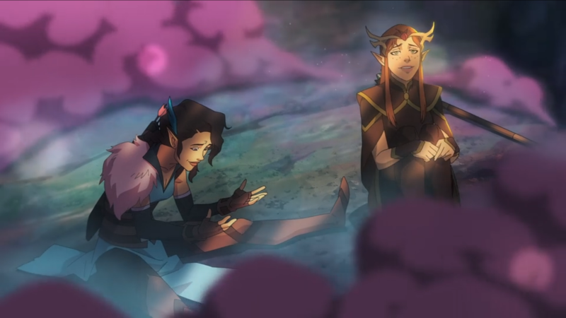 Vex and Keyleth look high off fey spores.