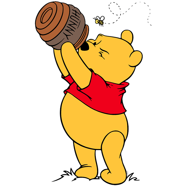 Pooh looks inside a Hunny pot for some more hunny! 