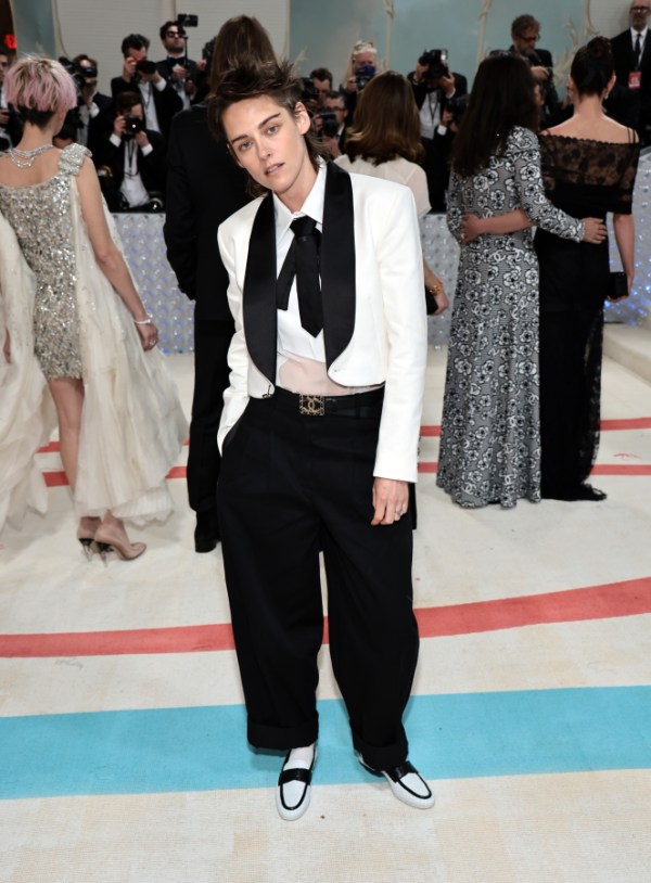 Kristen Stewart attends The 2023 Met Gala Celebrating "Karl Lagerfeld: A Line Of Beauty" at The Metropolitan Museum of Art on May 01, 2023 in New York City.