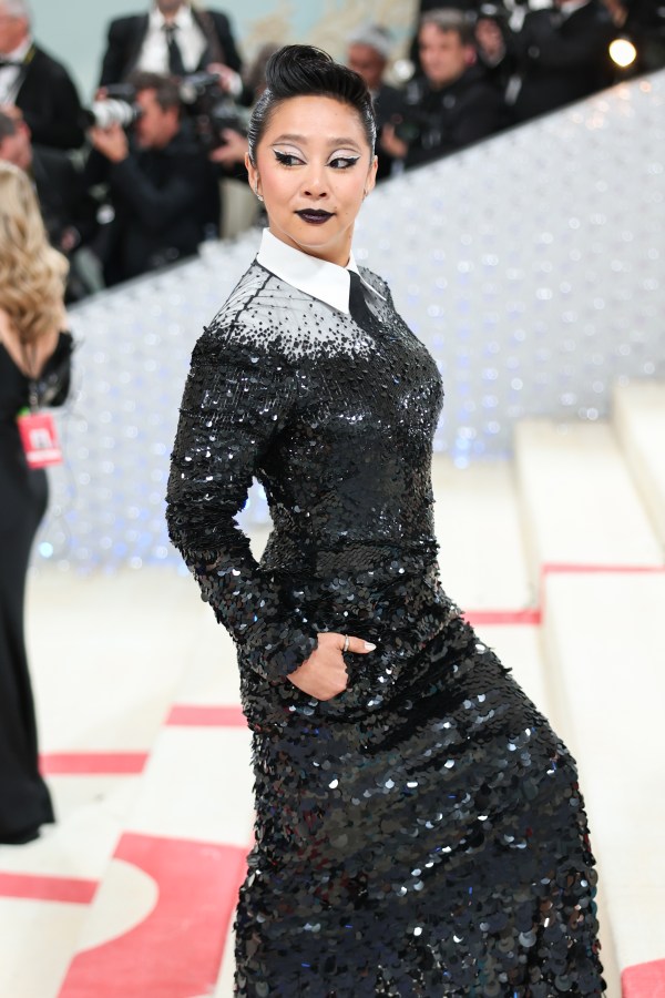 Stephanie Hsu at the 2023 Met Gala: Karl Lagerfeld: A Line of Beauty held at the Metropolitan Museum of Art on May 1, 2023 in New York, New York.