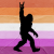 lesbian pride flag with a bigfoot on it