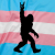 trans pride flag with a bigfoot on it