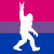 bisexual pride flag with a bigfoot on it