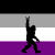 asexual pride flag with a bigfoot on it