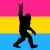 pansexual pride flag with a bigfoot on it