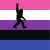 genderfluid pride flag with a bigfoot on it