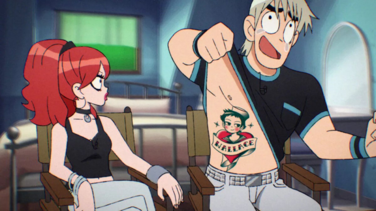 Todd shows Envy his Wallace tattoo, it is a 1940s/1950s style tattoo where Wallace is stylized to look like a sailor.