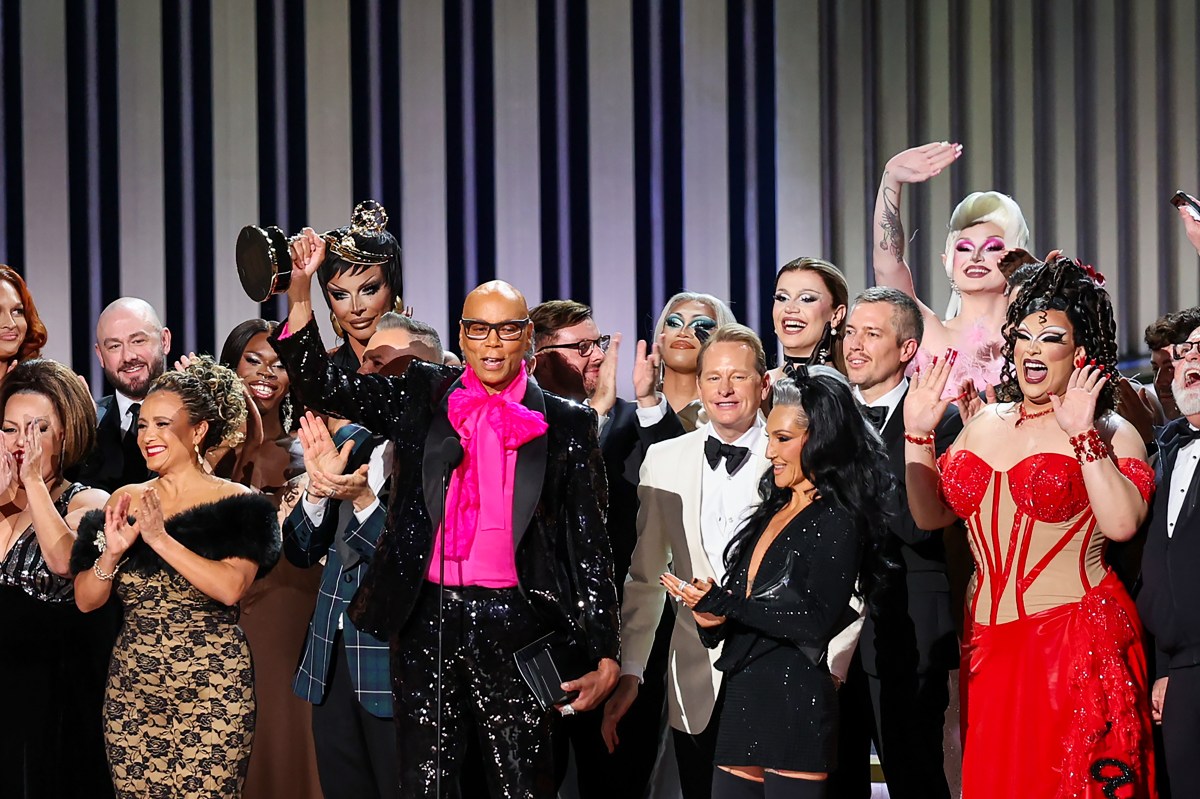 RuPaul accepts the Outstanding Reality Competition Program award for "RuPaul's Drag Race" onstage during the 75th Primetime Emmy Awards at Peacock Theater on January 15, 2024 in Los Angeles, California.