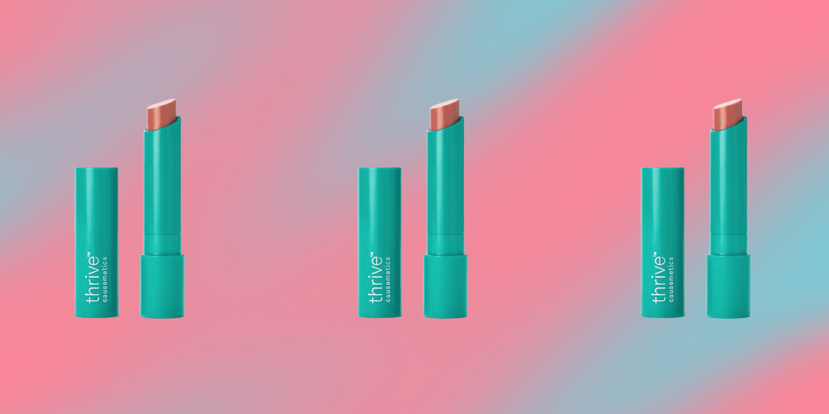 Thrive Causmetics lipstick in a taupe color